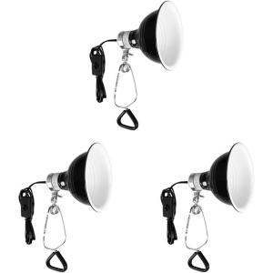 imageSimple Deluxe Reptile Dome Light Clamp Lamp Fixture with 55 Inch Aluminum Reflector for Amphibian Pet Terrariums Habitat no Bulb Included BlackDome Light Pack of 3